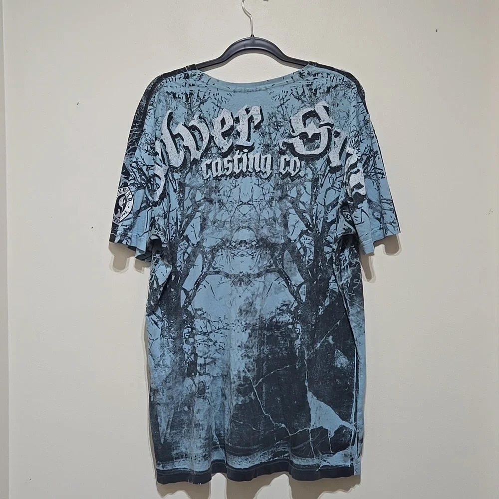 Silver Star Men's Vintage Skull Graphic Short Sleeve Tee